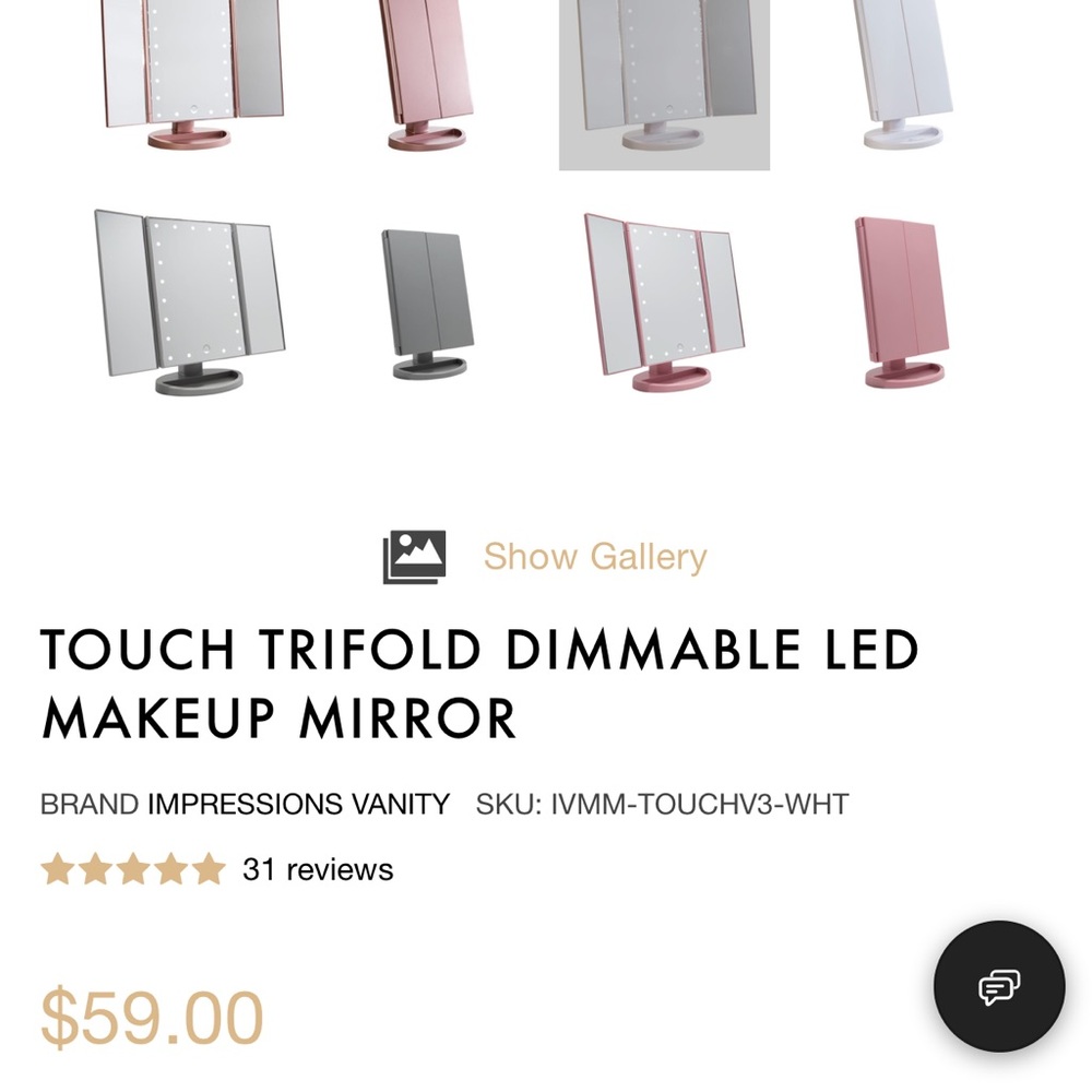 (SOLD‼️) TOUCH TRIFOLD DIMMABLE LED MAKEUP MIRROR - Picture 3 of 8